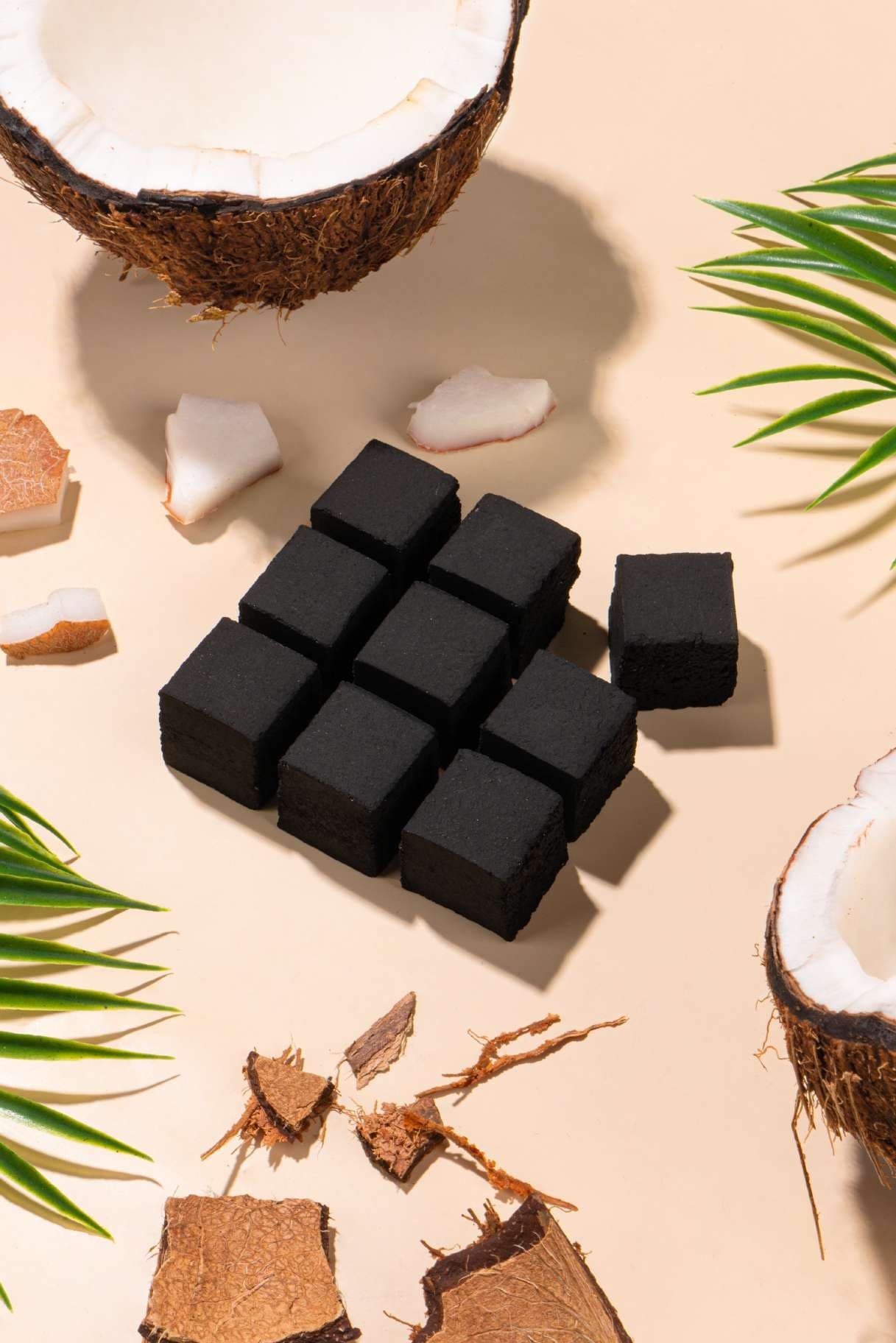 Cube-cut shisha charcoal